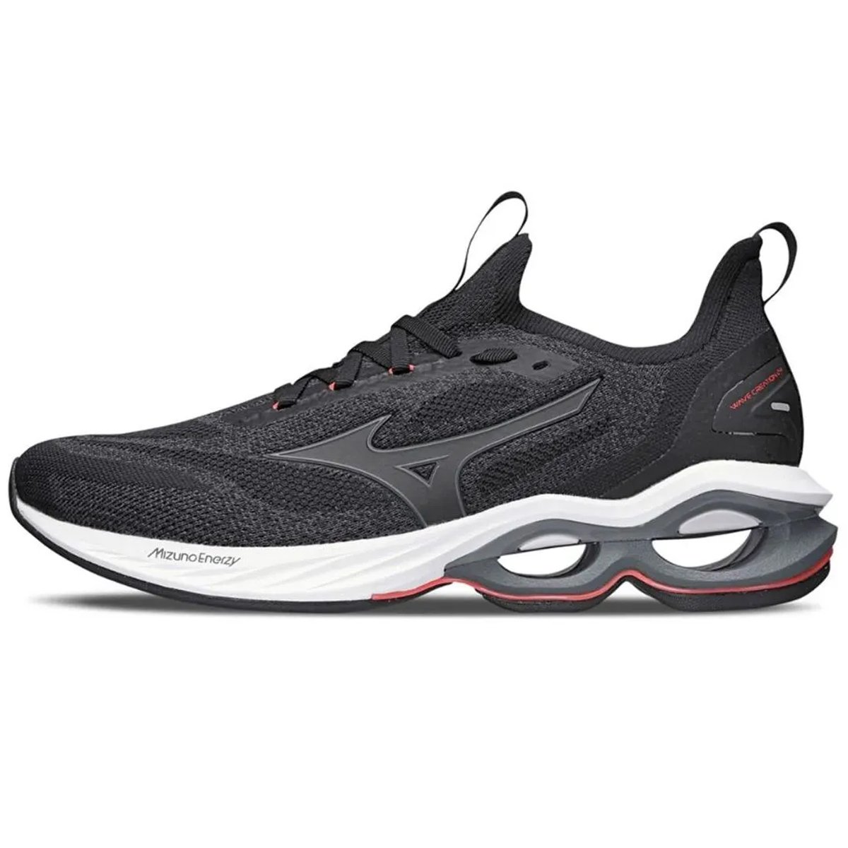 Tenis Mizuno Wave Creation 24 Knit Masculino Preto Preto 5