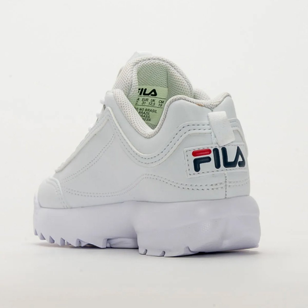 Tenis Fila Disruptor Infantil Branco Branco/Marinho/Vermelho 2