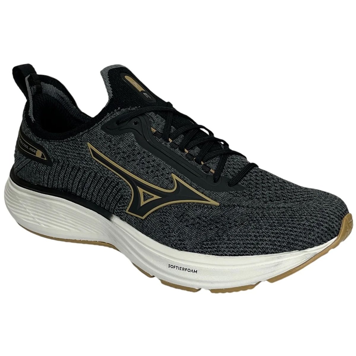 Tenis Mizuno Cool Ride 3 Masculino Preto Preto/Mescla 3