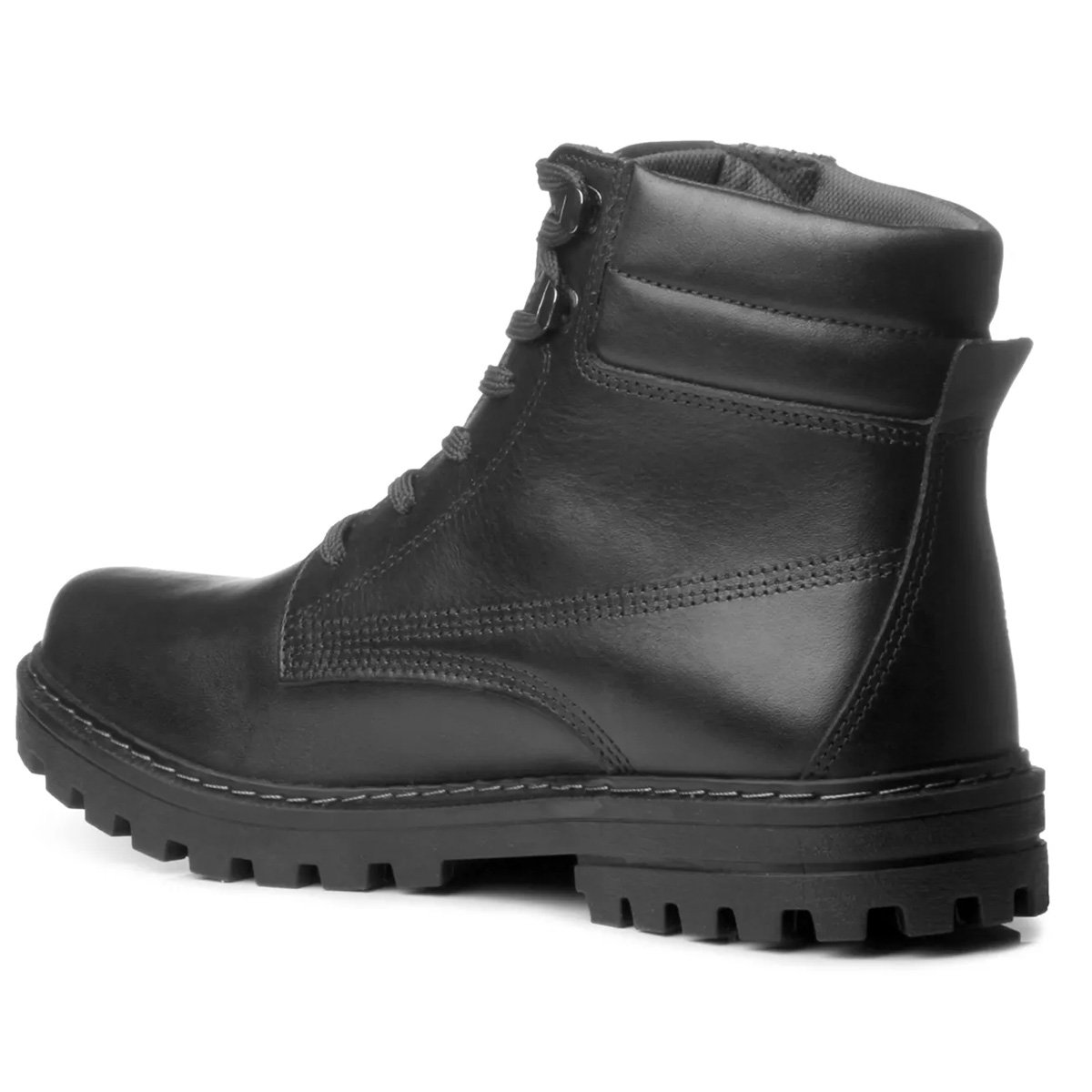 Bota Coturno Pegada Cano Medio Masculino Preto Preto 2