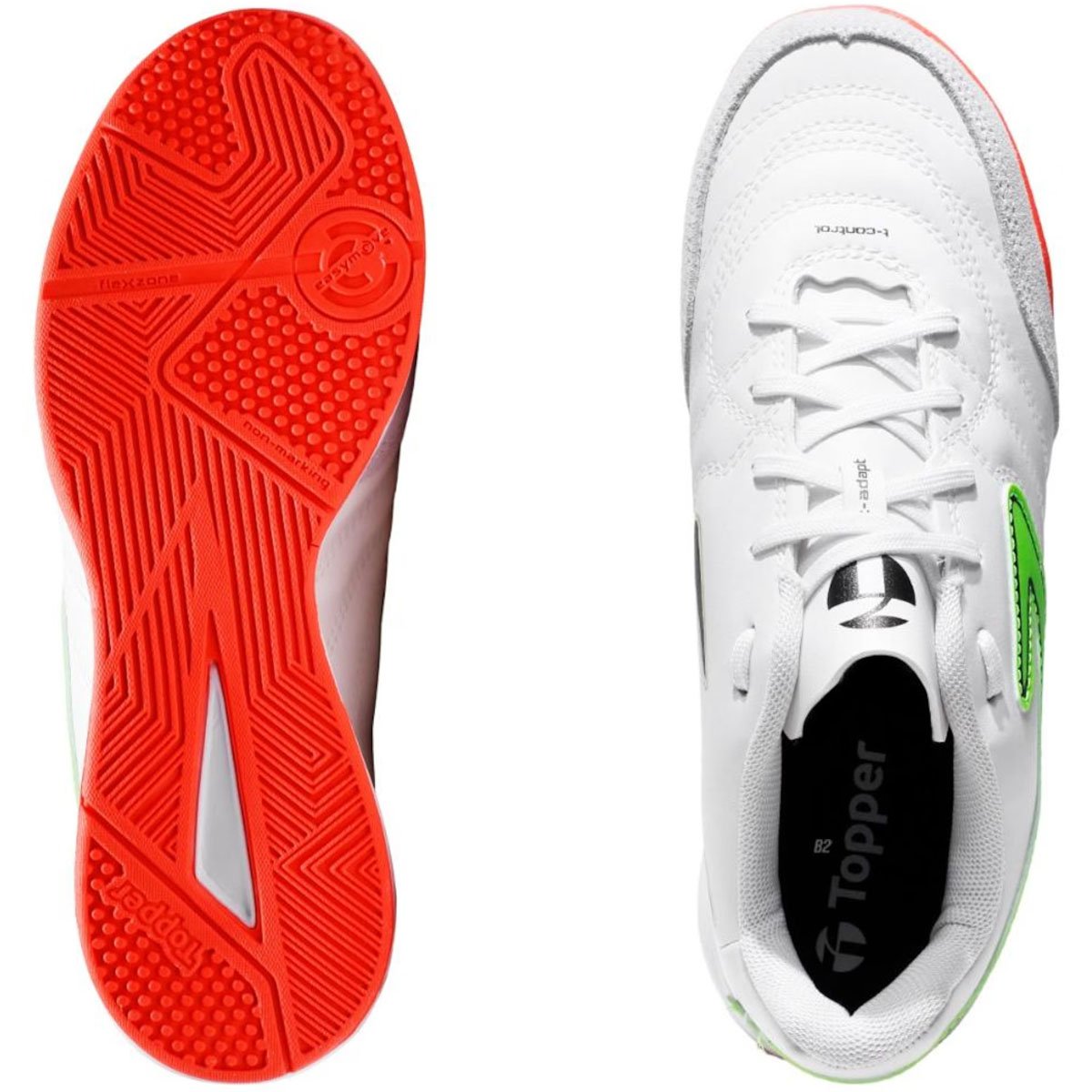 Chuteira Futsal Maestro Club V Infantil Branco Branco 4