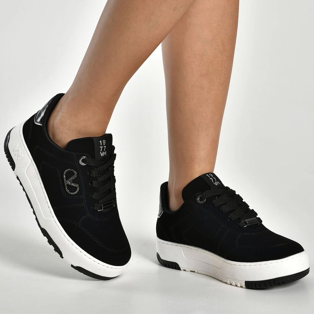 Tenis Via Marte 287-001 Feminino Preto Preto 4