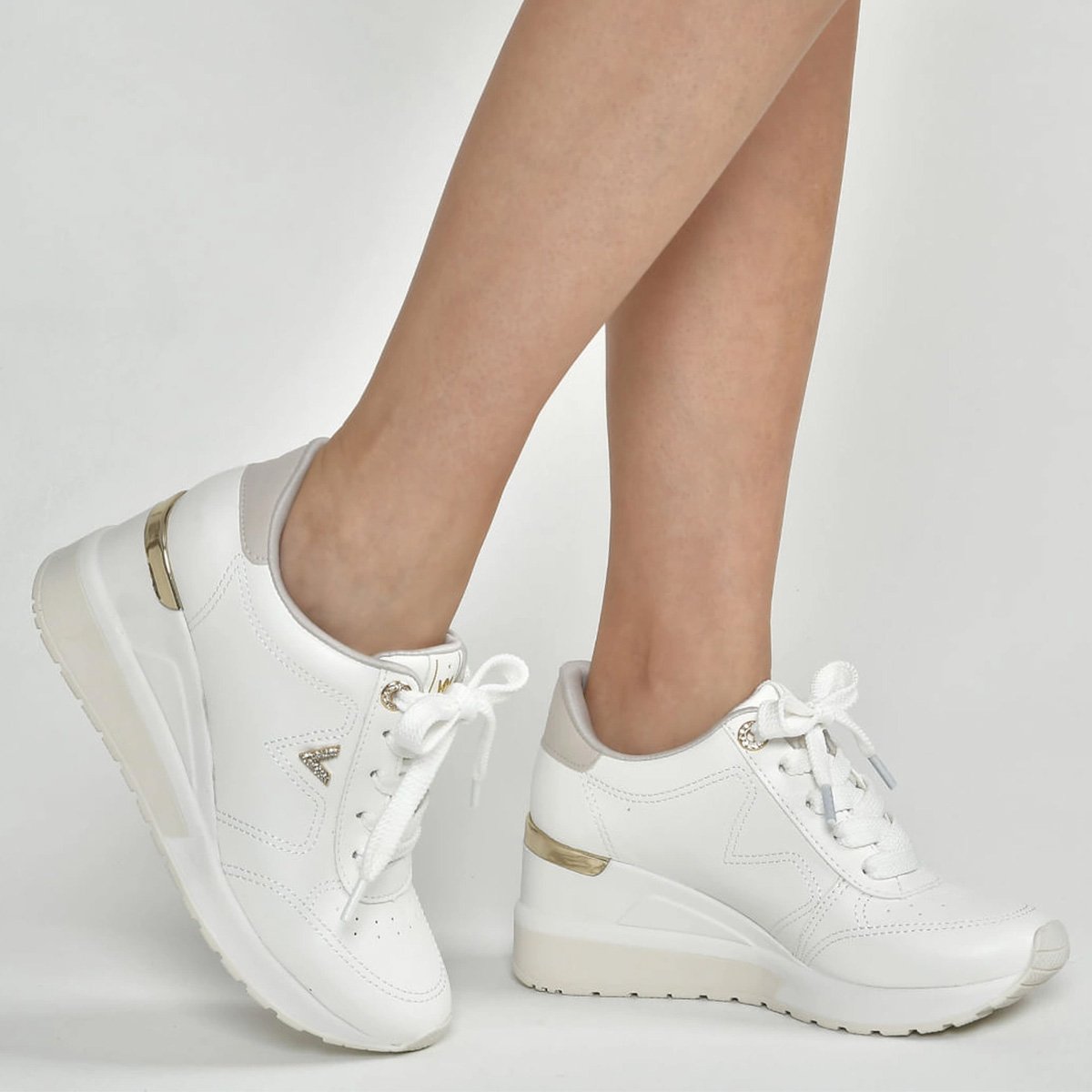 Tenis Via Marte 046-010 Feminino Branco Branco 4