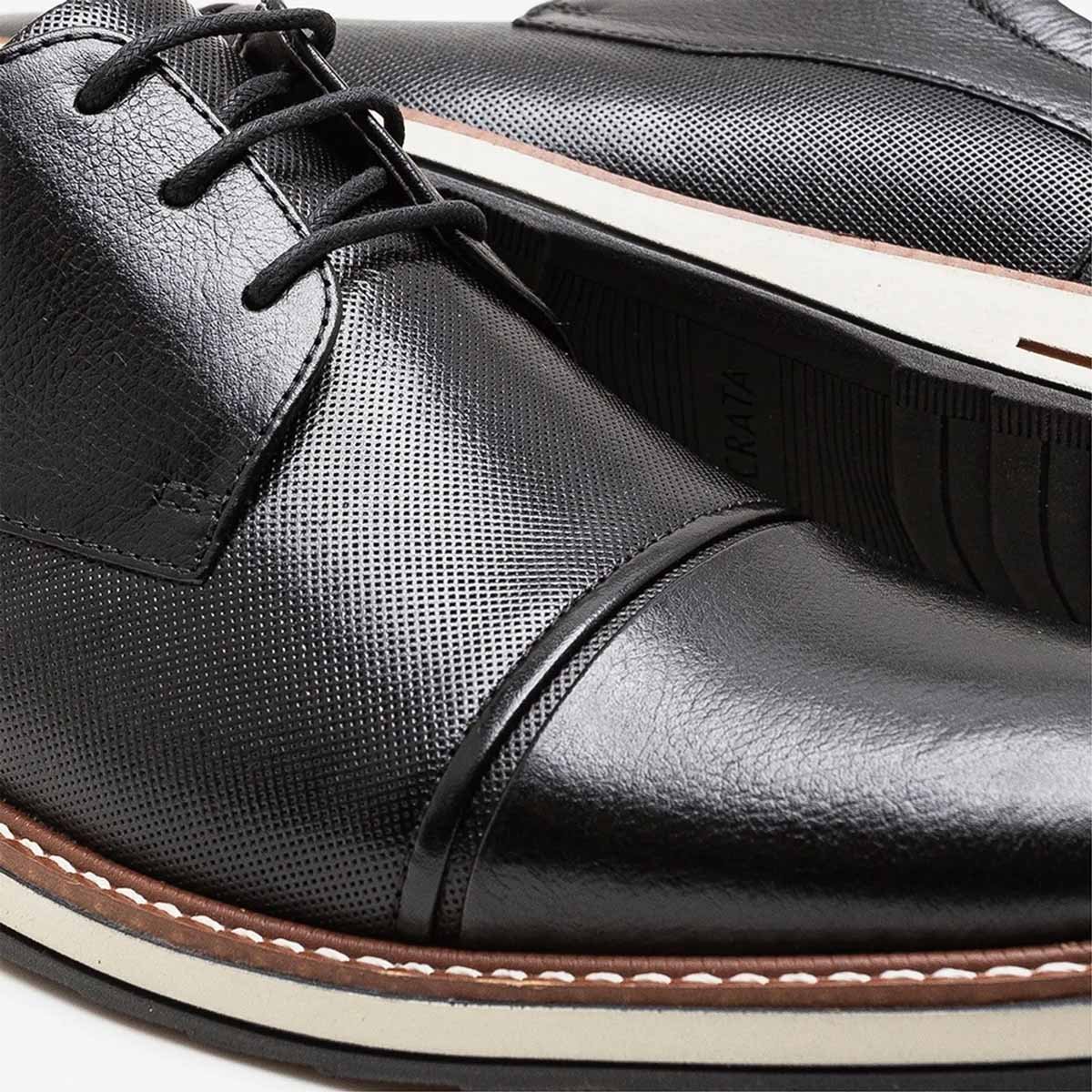 Sapato Social Democrata Metropolitan Oliver Masculino Preto Preto 4