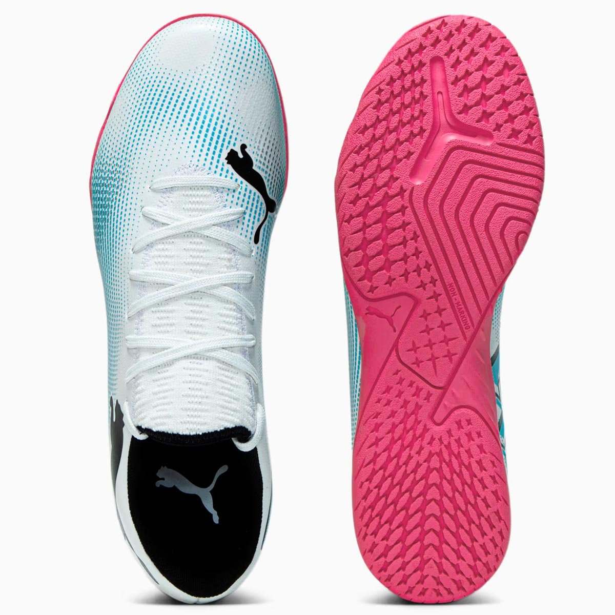 Tenis Futsal Puma Future 7 Play unissex Branco Branco 4