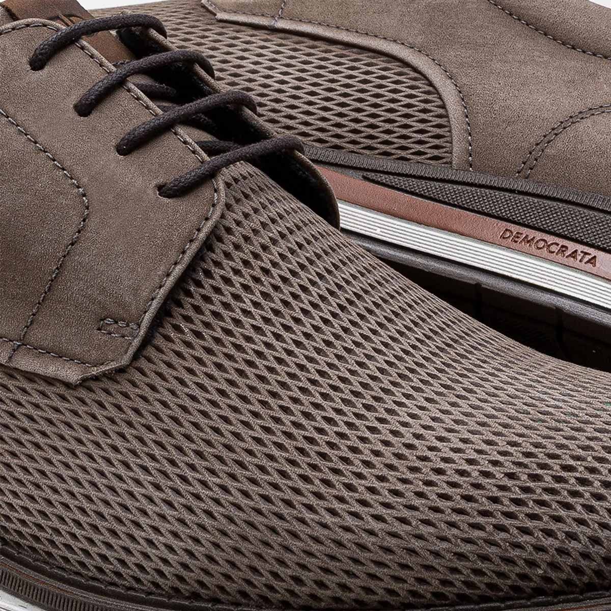 Sapato Casual Democrata Type Couro Masculino Rato Marrom 3