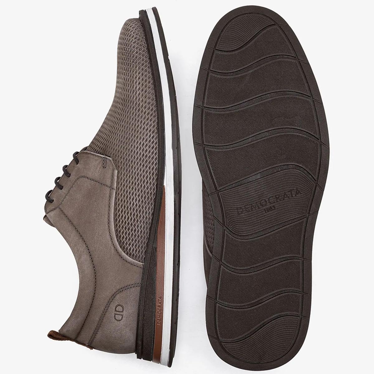 Sapato Casual Democrata Type Couro Masculino Rato Marrom 4