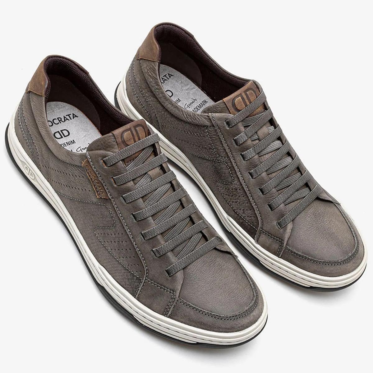 Sapatenis Democrata Denim Jay Masculino Smoke Cinza 2