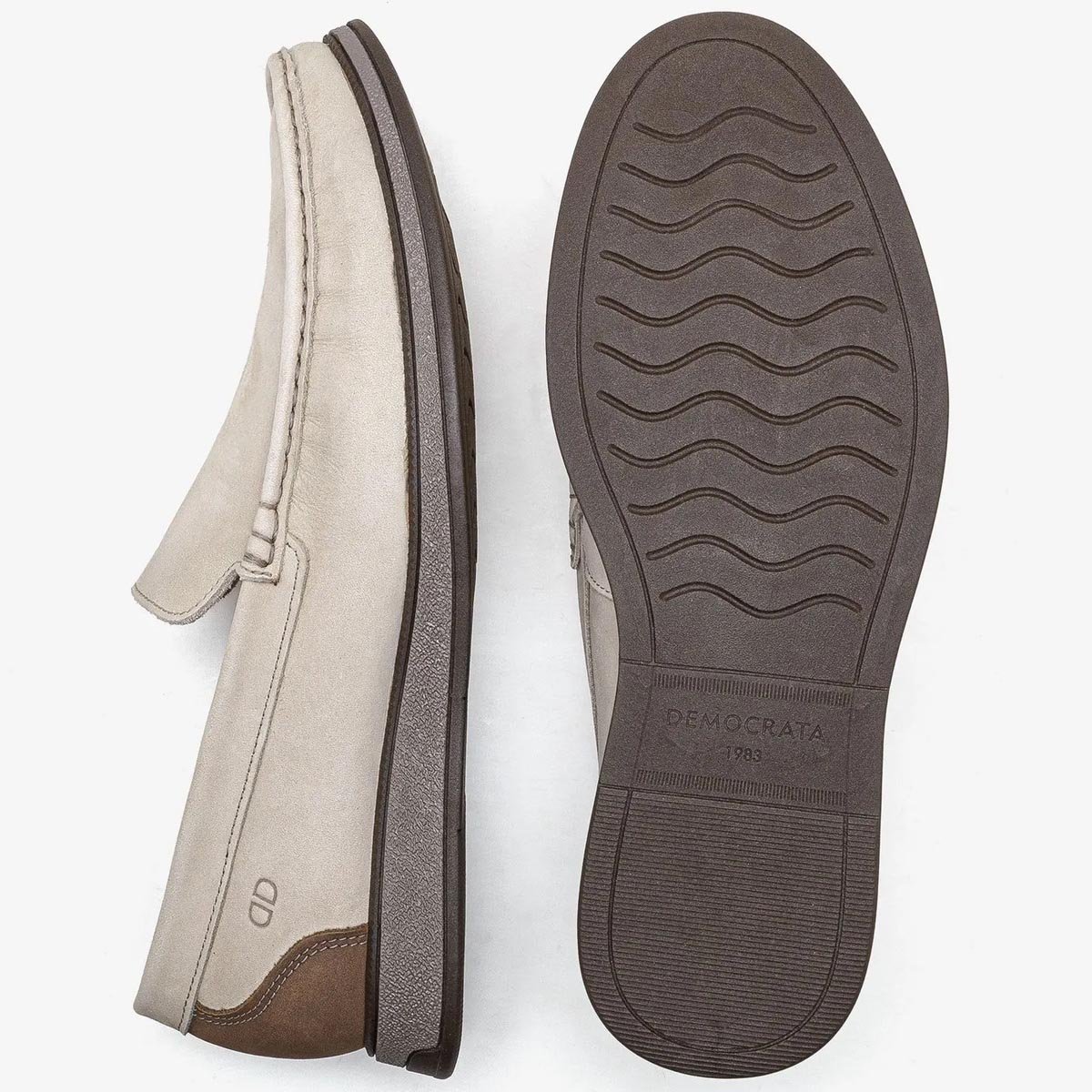 Mocassim Democrata Couro Nash Masculino Creme Bege 4