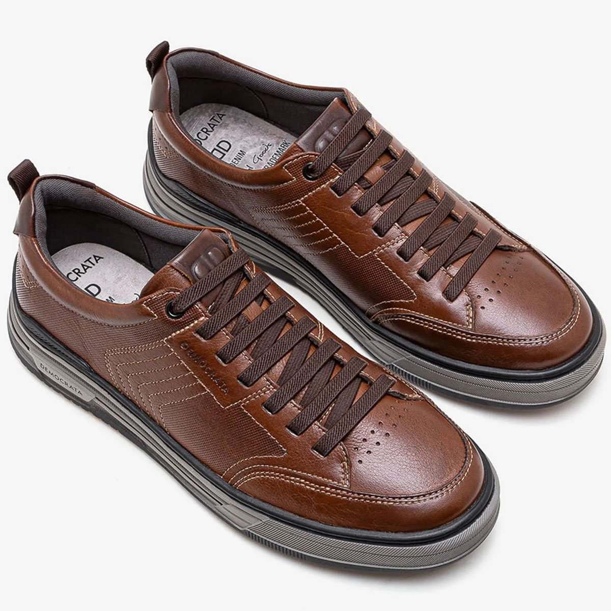Sapatenis Democrata Dylan Masculino Conhaque Marrom 2