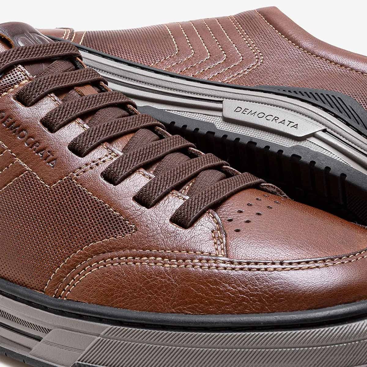 Sapatenis Democrata Dylan Masculino Conhaque Marrom 3