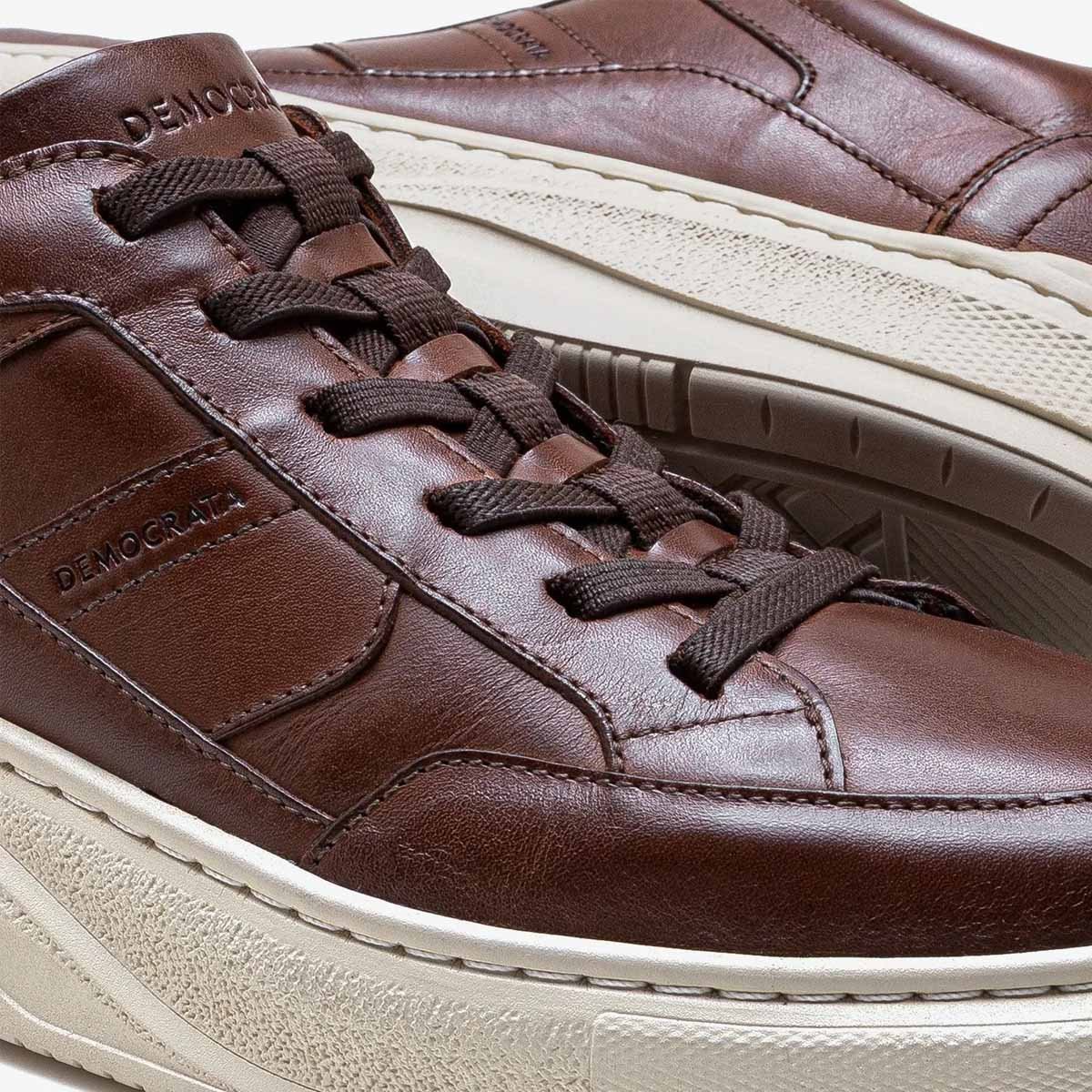 Sapatenis Democrata Calce Facil Pace Masculino Conhaque Marrom 3