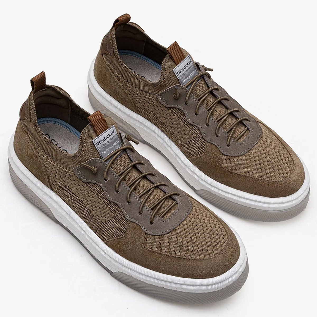 Sapatenis Democrata Beat Pulse Knit Masculino Avela Marrom 2