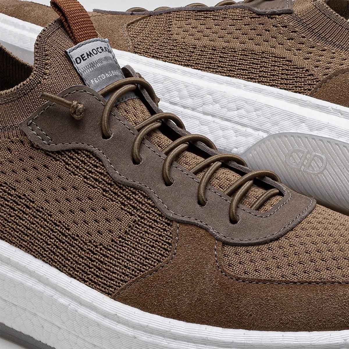 Sapatenis Democrata Beat Pulse Knit Masculino Avela Marrom 3