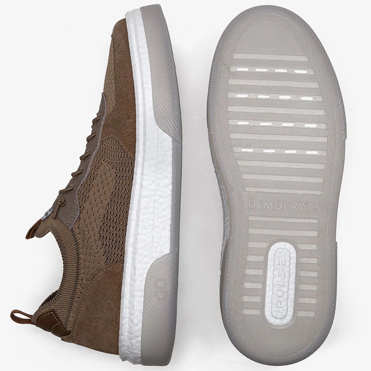 Sapatenis Democrata Beat Pulse Knit Masculino Avela Marrom 4