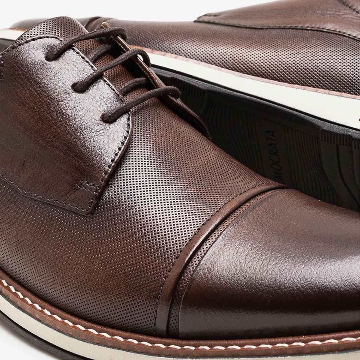 Sapato Social Democrata Metropolitan Oliver Masculino Mogno Marrom 3