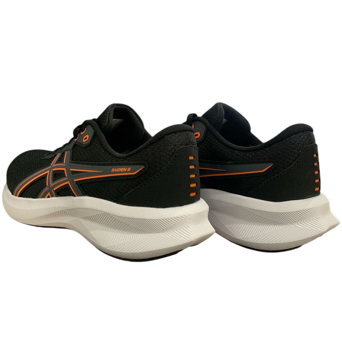 Tenis Asics Raiden 5 Masculino Preto Preto/Laranja 5