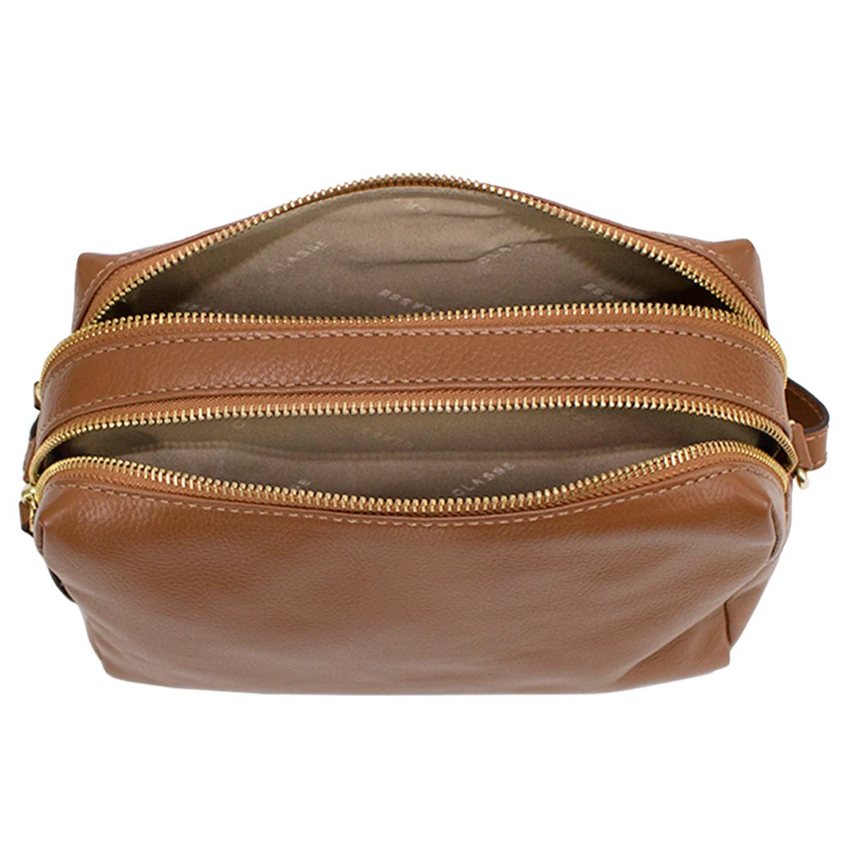 Bolsa Classe Couro Crossbody Jade Feminina Marrom Marrom 4