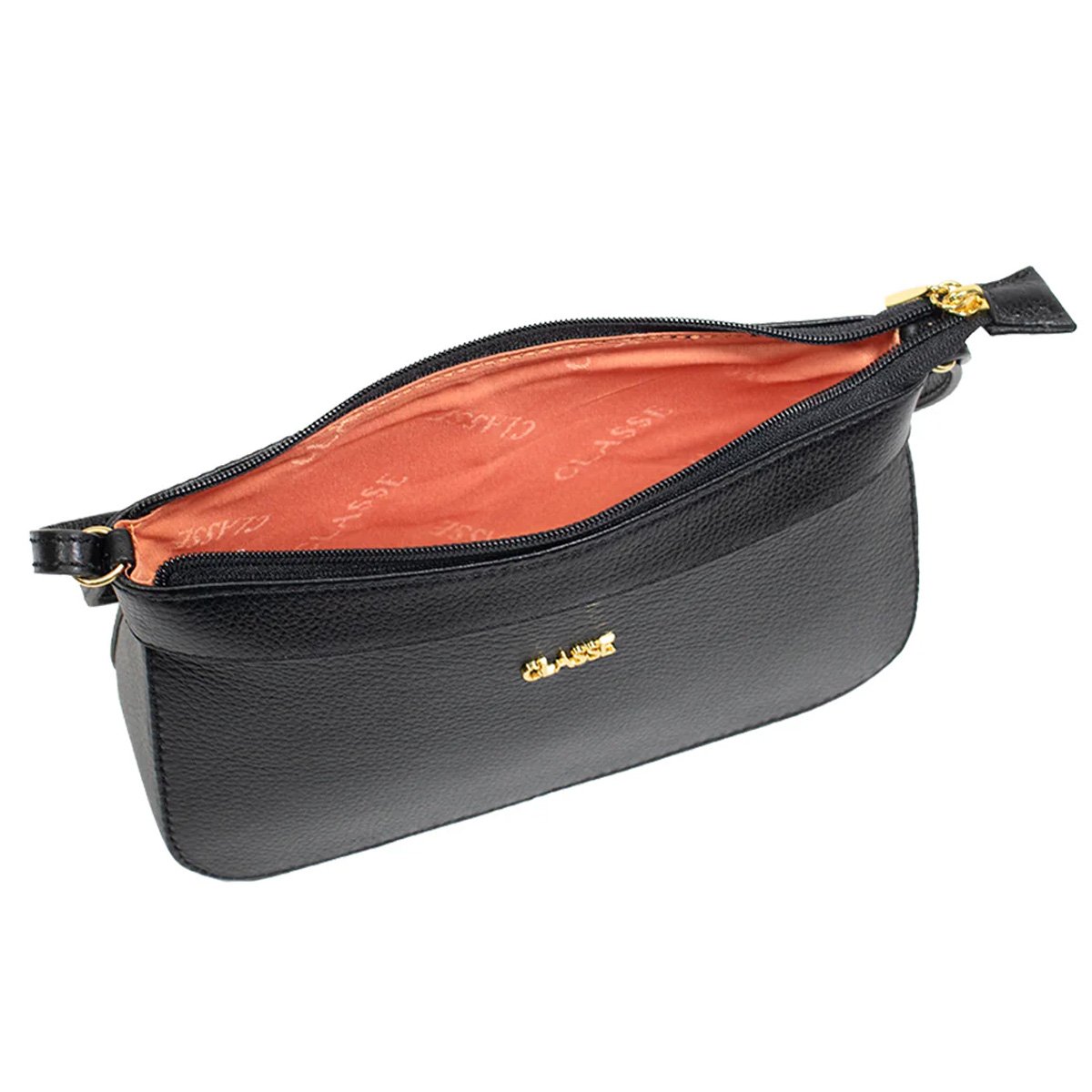 Bolsa Classe Couro Crossbody Dani Feminina Preta Preto 3