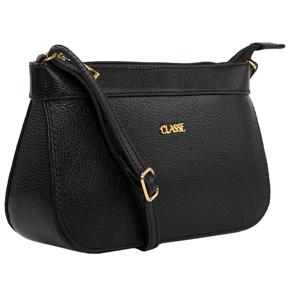 Bolsa Classe Couro Crossbody Dani Feminina Preta Preto 5