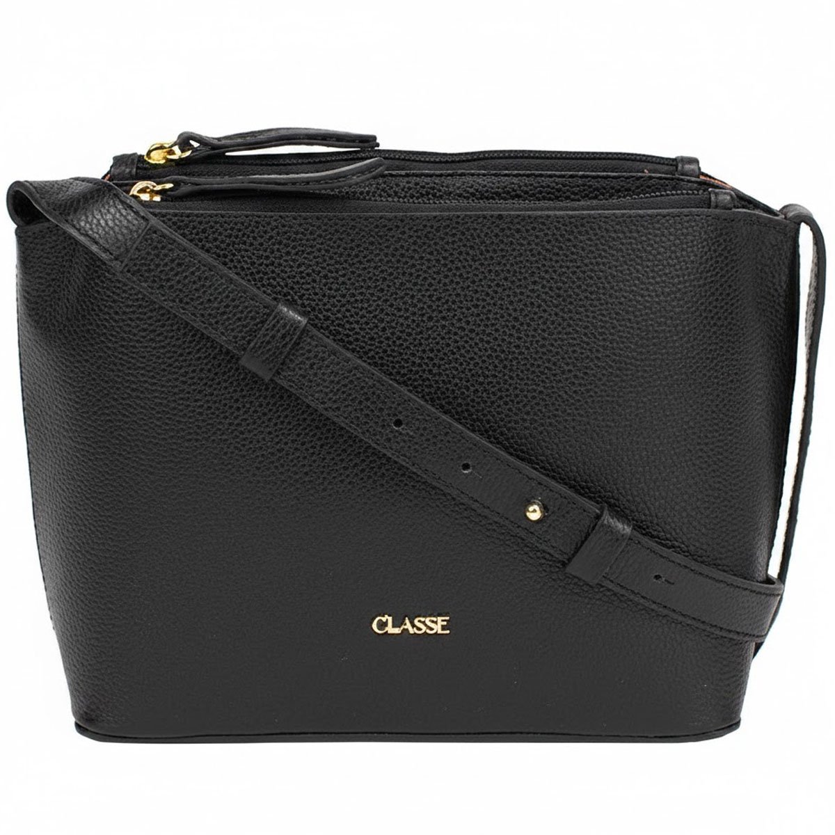 Bolsa Classe Couro Crossbody Tati Feminina Preto