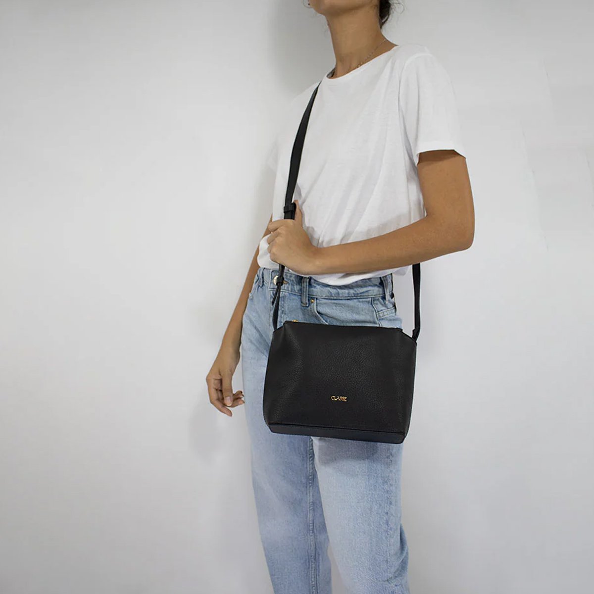 Bolsa Classe Couro Crossbody Tati Feminina Preto Preto 2