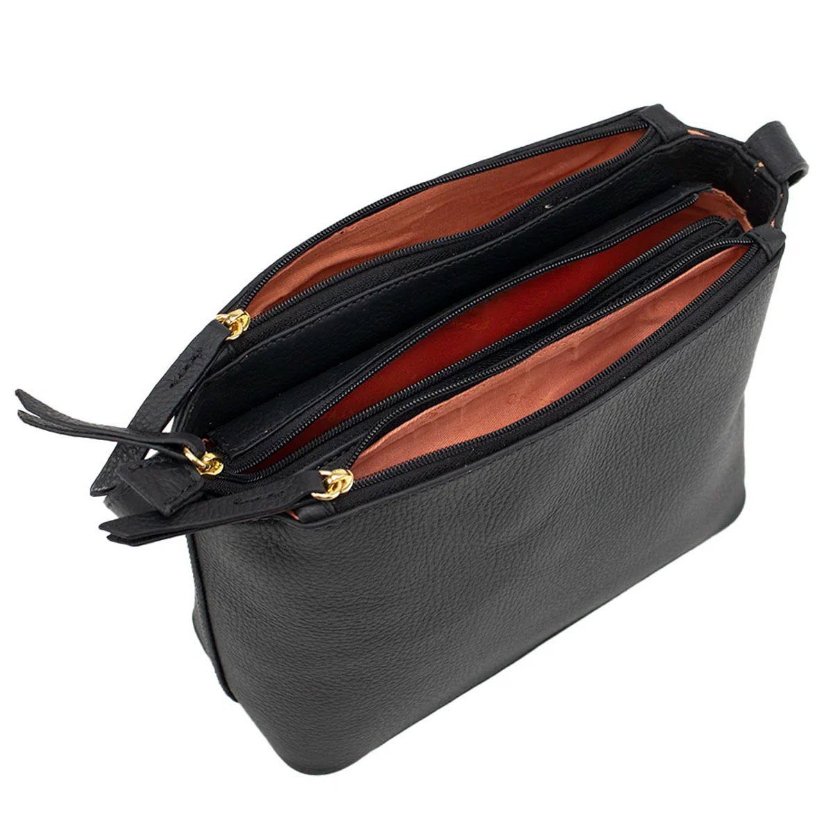 Bolsa Classe Couro Crossbody Tati Feminina Preto Preto 3
