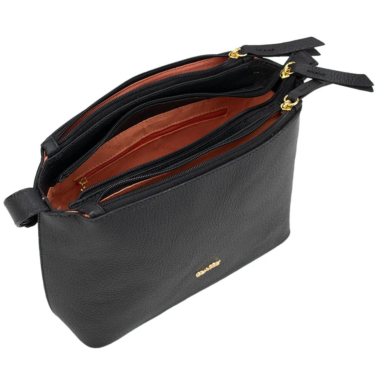 Bolsa Classe Couro Crossbody Tati Feminina Preto Preto 4
