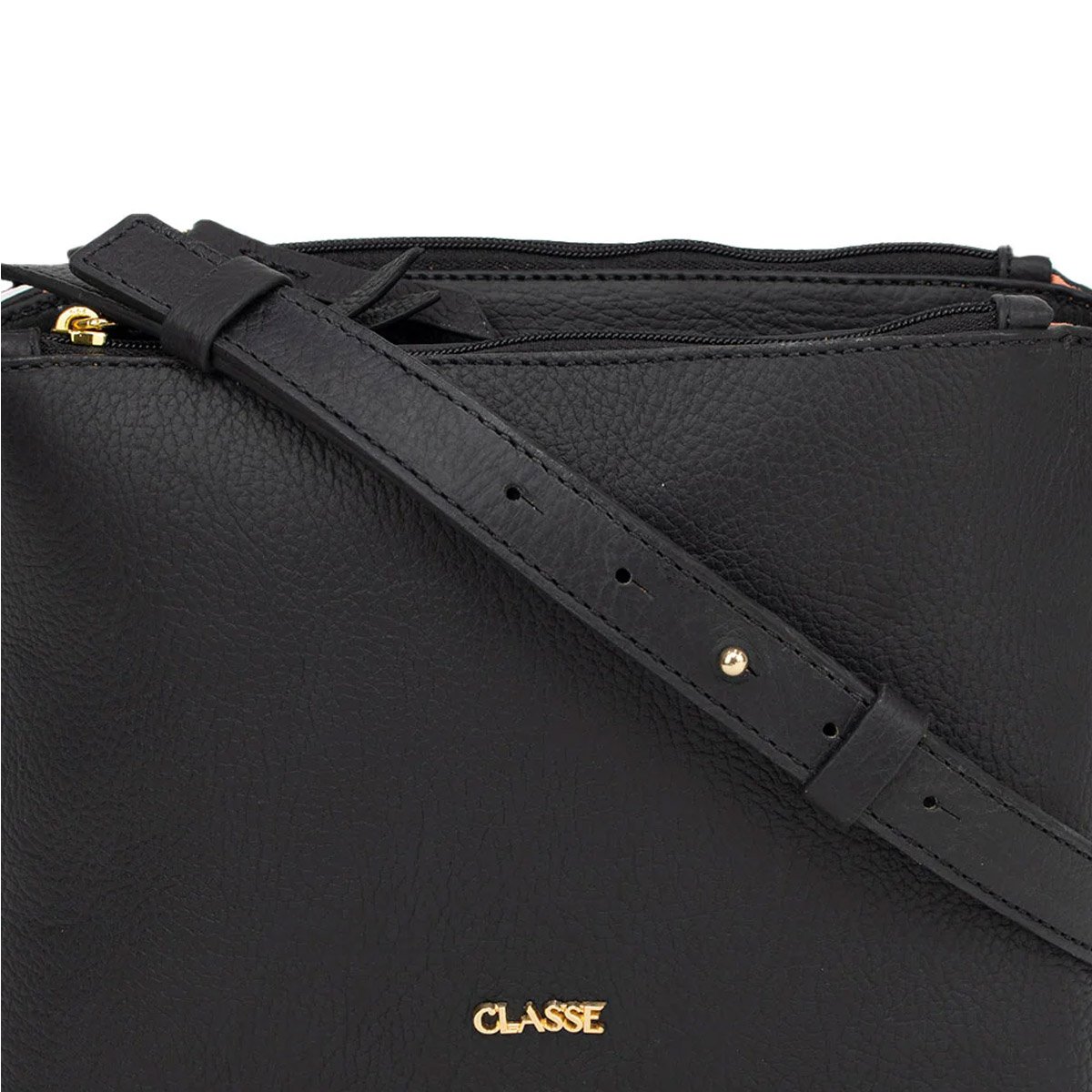 Bolsa Classe Couro Crossbody Tati Feminina Preto Preto 6