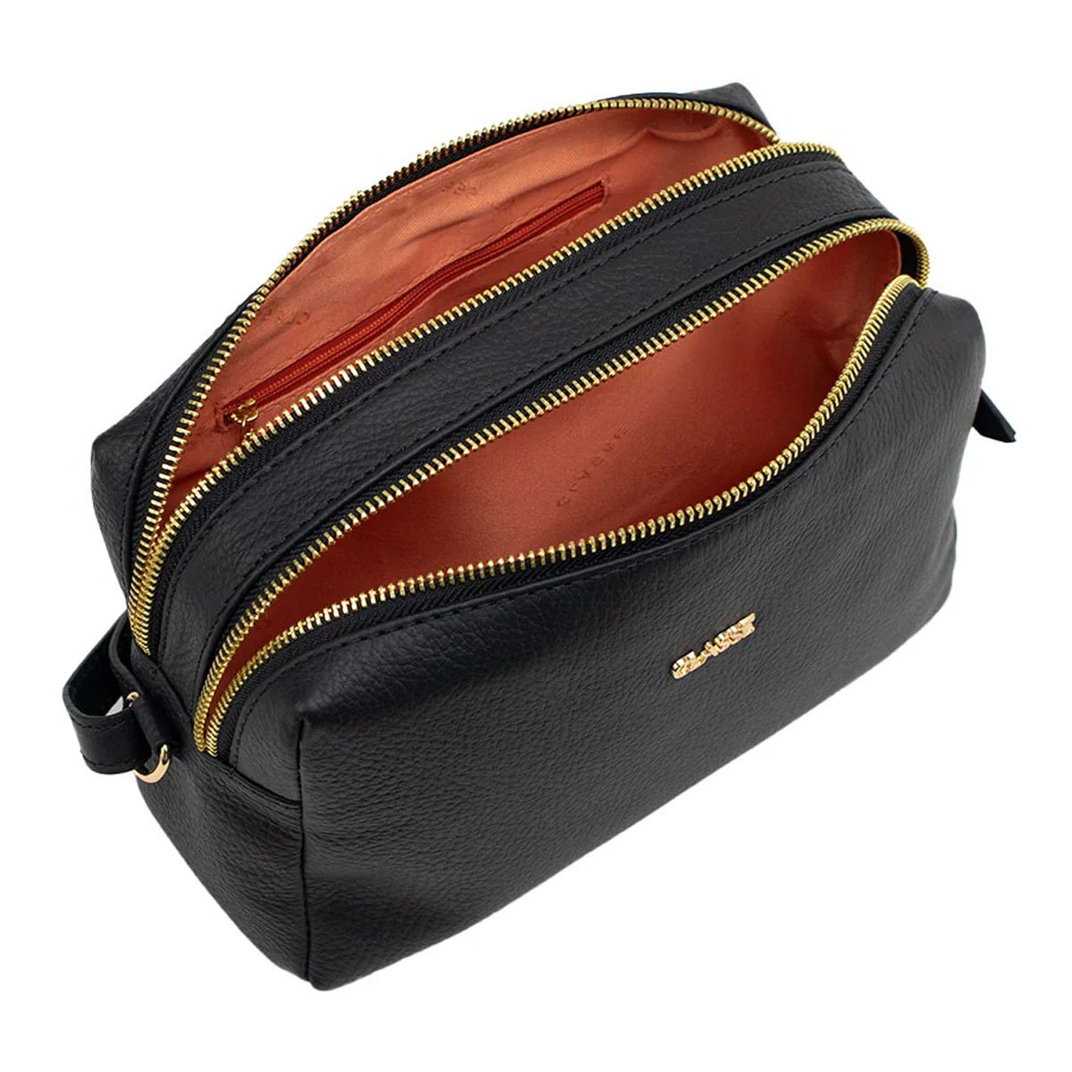 Bolsa Classe Couro Crossbody Jade Feminina Preta Preto 4