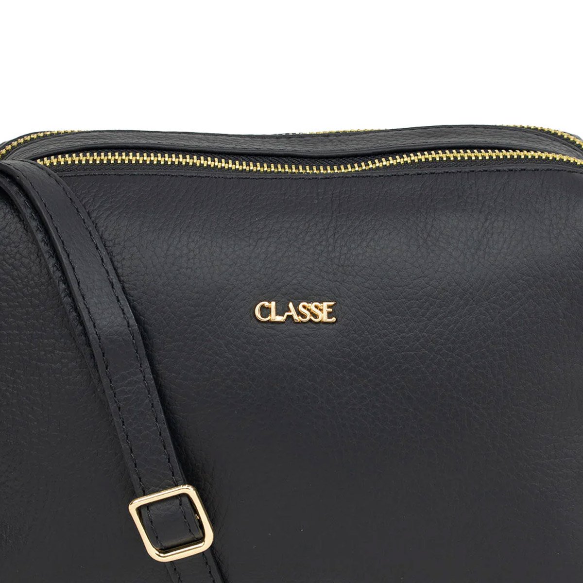 Bolsa Classe Couro Crossbody Jade Feminina Preta Preto 5