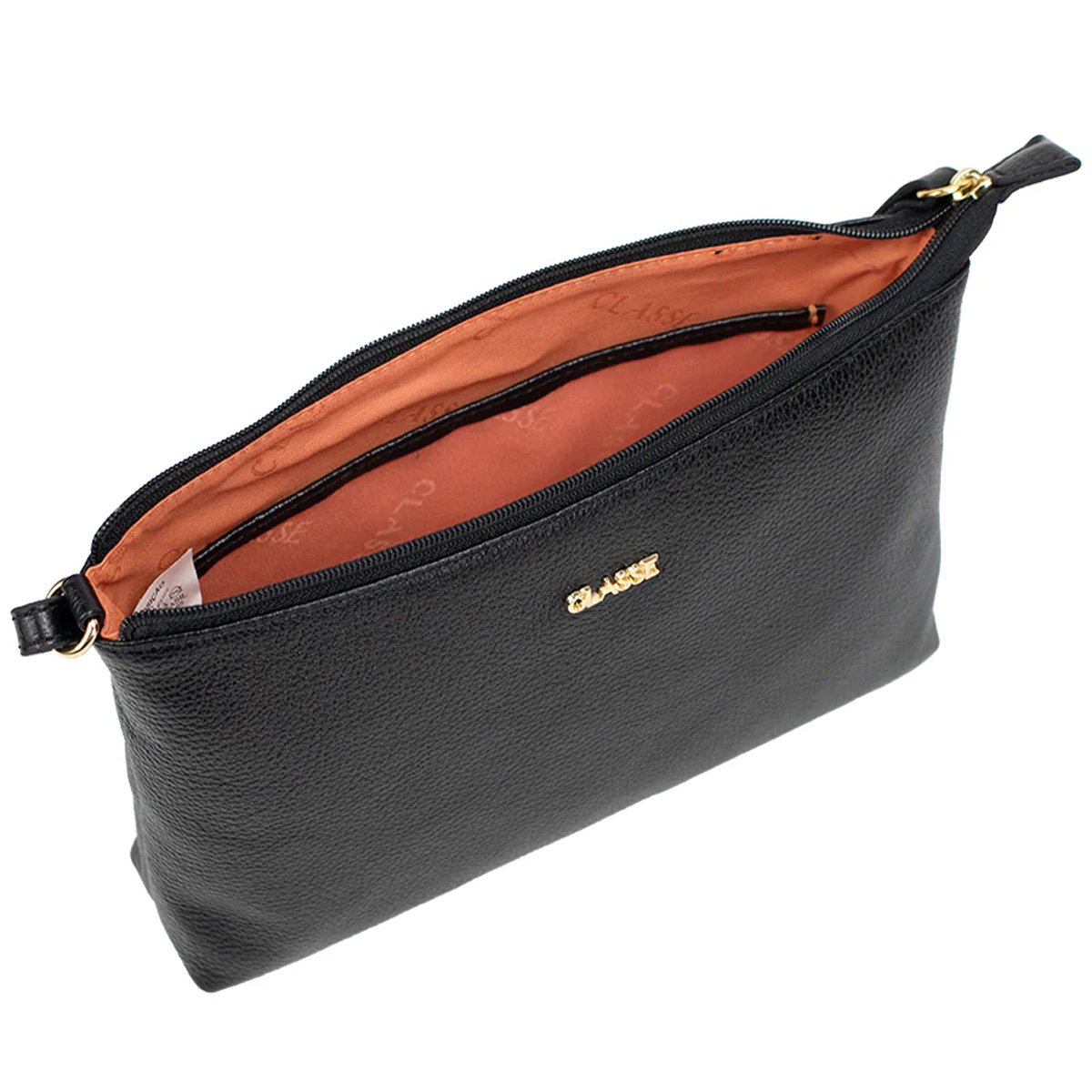 Bolsa Classe Couro Crossbody Teka Feminina Preto Preto 3