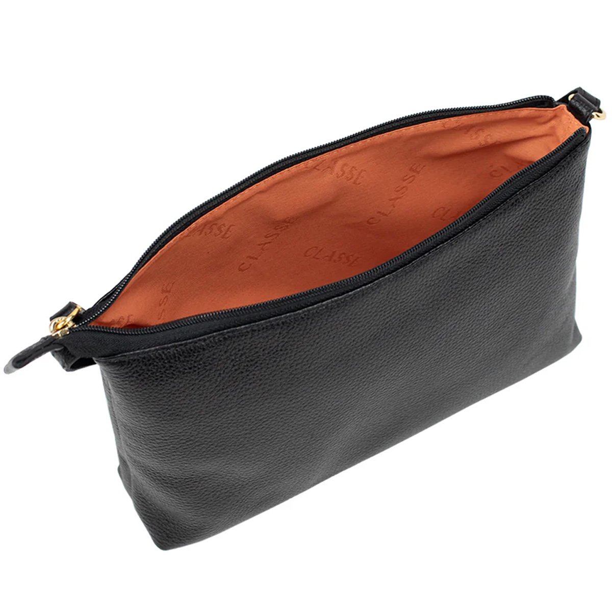 Bolsa Classe Couro Crossbody Teka Feminina Preto Preto 4