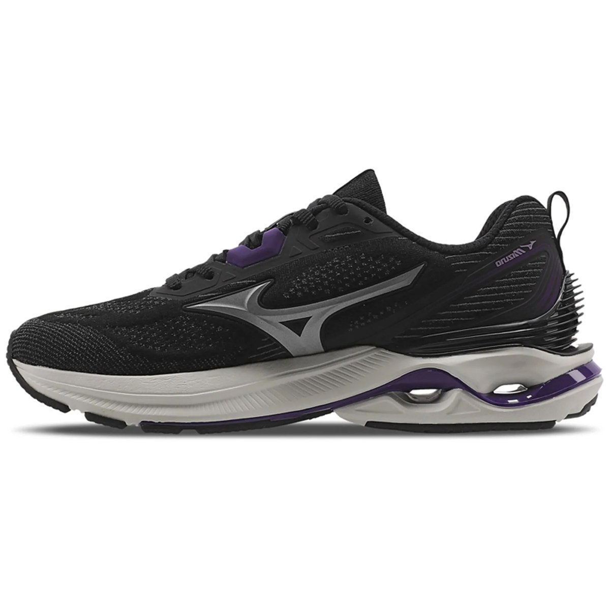 Tenis Mizuno Wave Dynasty 7 Feminino Preto Roxo Preto 3