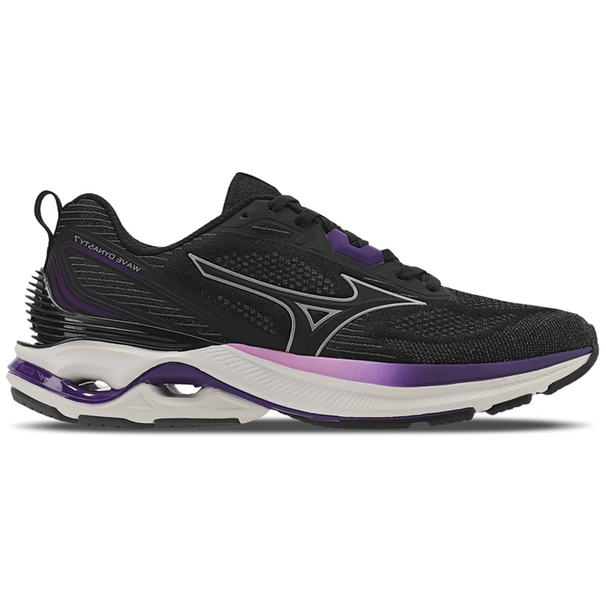 Tenis Mizuno Wave Dynasty 7 Feminino Preto Roxo