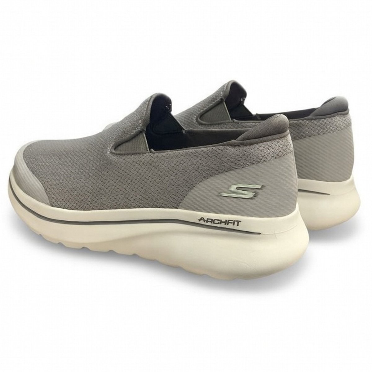 Tenis Skechers Go Walk Arch Fit N-Joy Tale Masculino Castanho Cinza 5