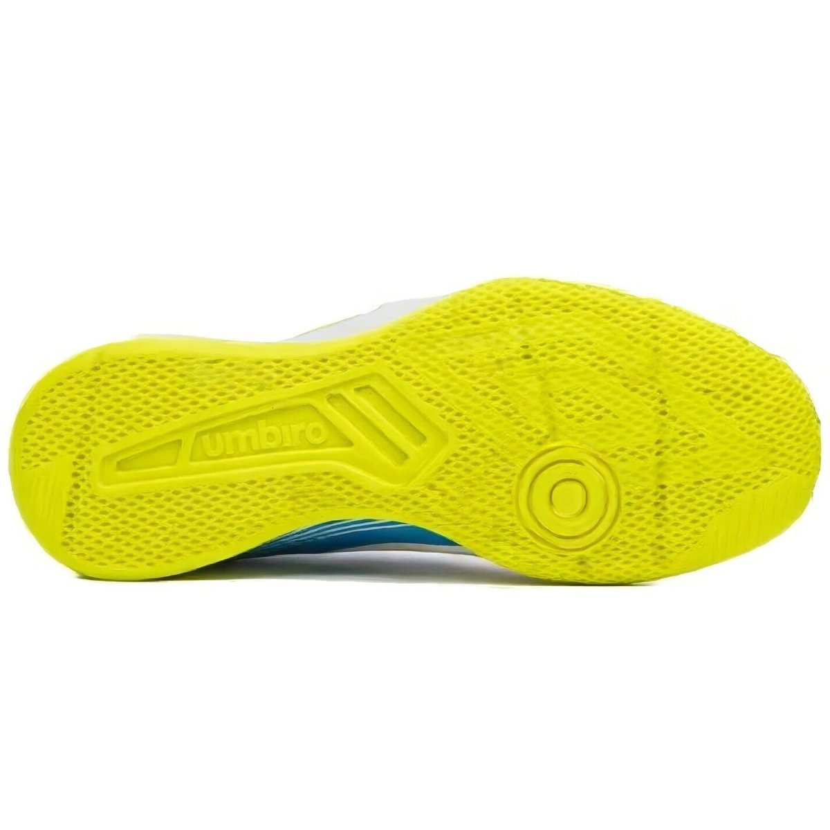 Chuteira Futsal Umbro Techno II Jr Infantil Branco Azul/Branco 4