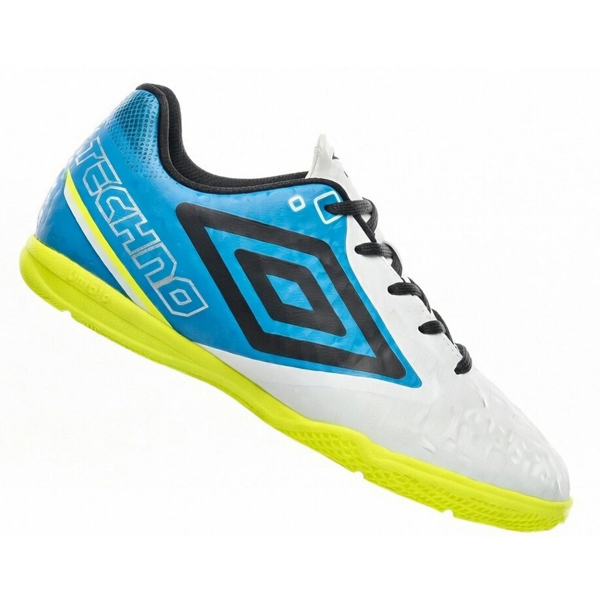 Chuteira Futsal Umbro Techno II Jr Infantil Branco Azul/Branco 5