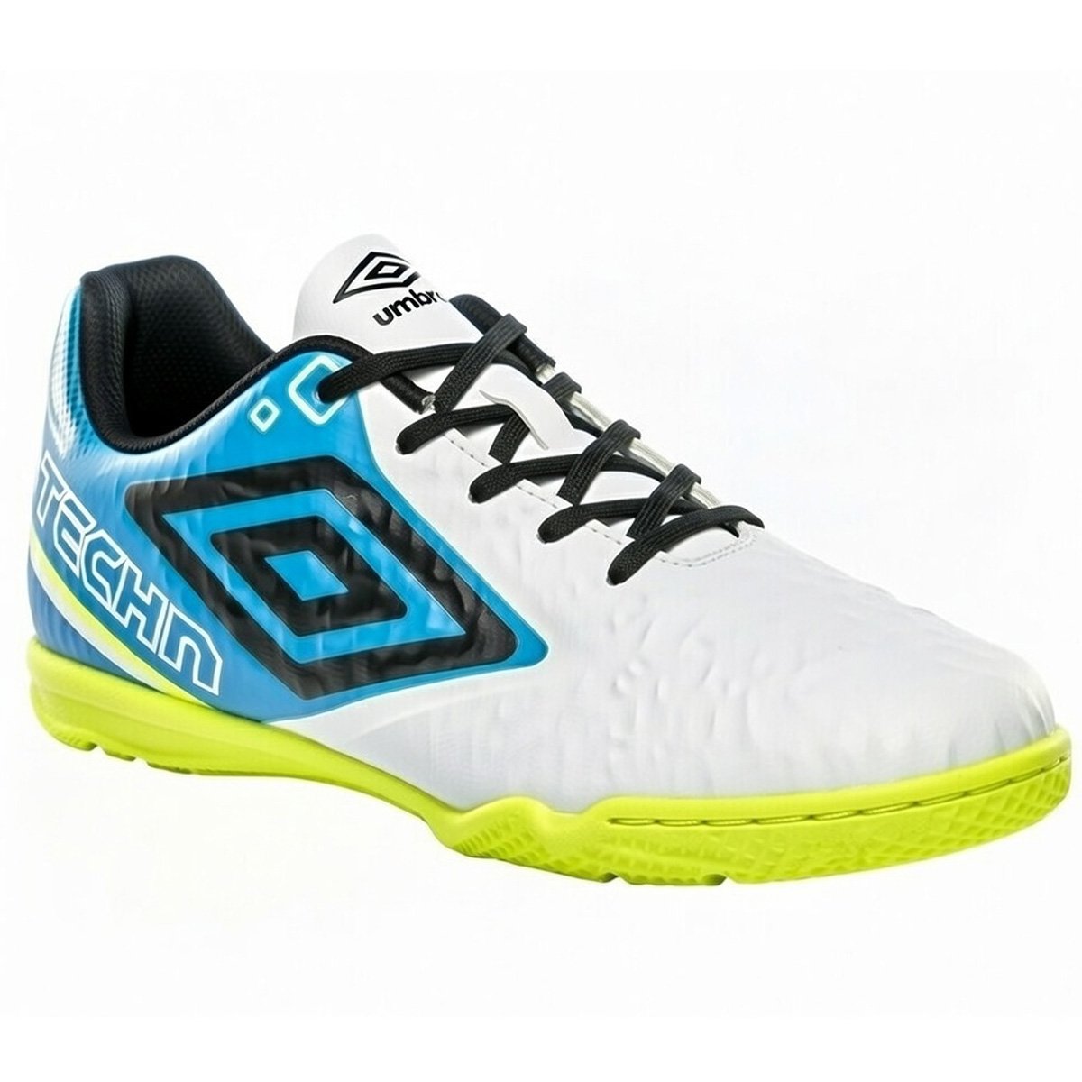 Chuteira Futsal Umbro Techno II Jr Infantil Branco Azul/Branco 6