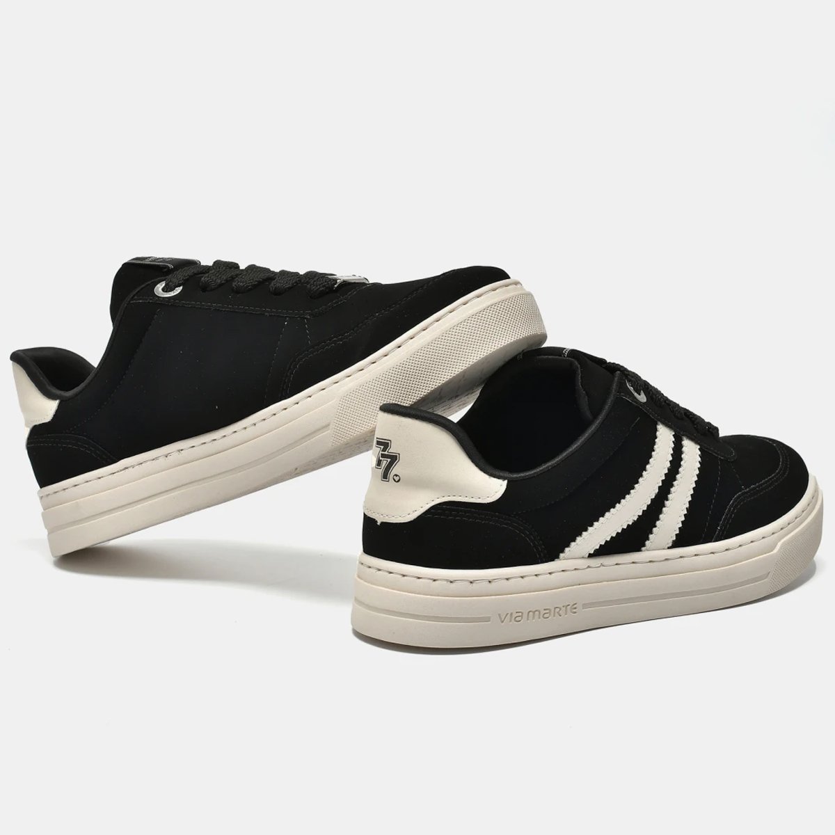 Tenis Via Marte 281-001 Feminino Preto Preto 7