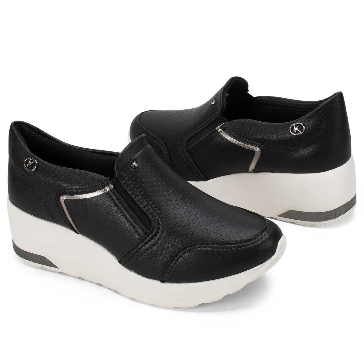 Tenis Kolosh Upper Slip On Feminino Preto Preto 5