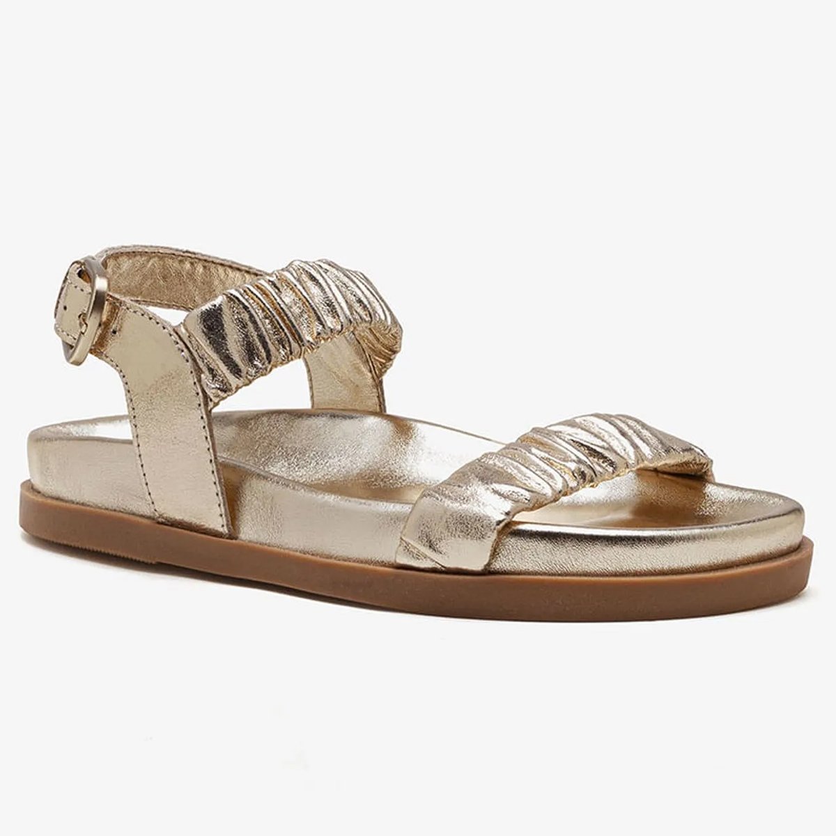 Sandalia Democrata Iris Feminino Ouro Dourado 2