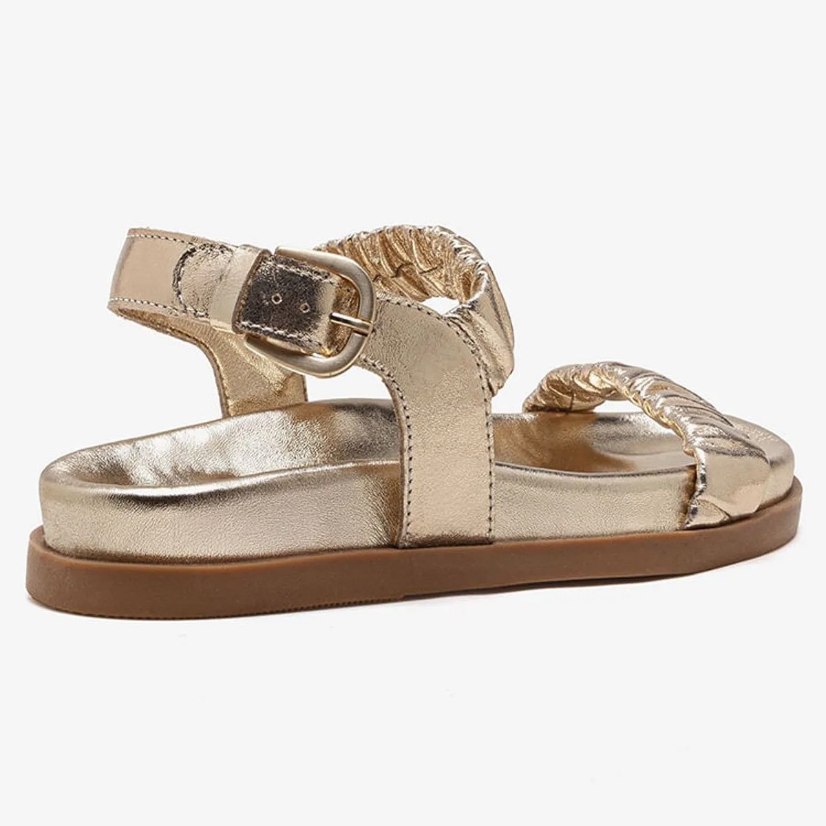 Sandalia Democrata Iris Feminino Ouro Dourado 3