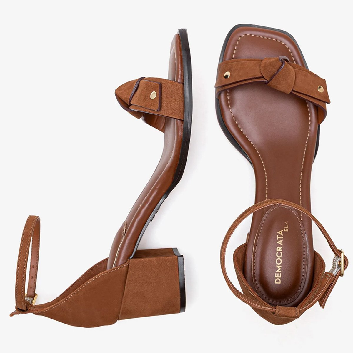 Sandalia Democrata Sophia Feminino Marrom Marrom 6