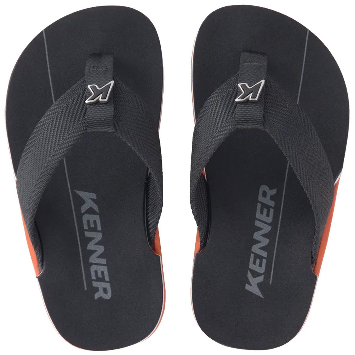 Chinelo Kenner NK6 Pro Kids Infantil Laranja Preto/Laranja 4