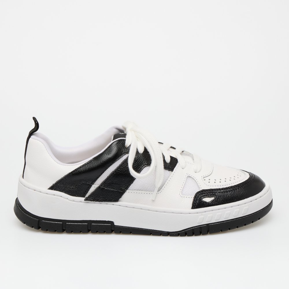 TÊNIS MARCELA DI VALENTINI COURO Preto/Branco 1