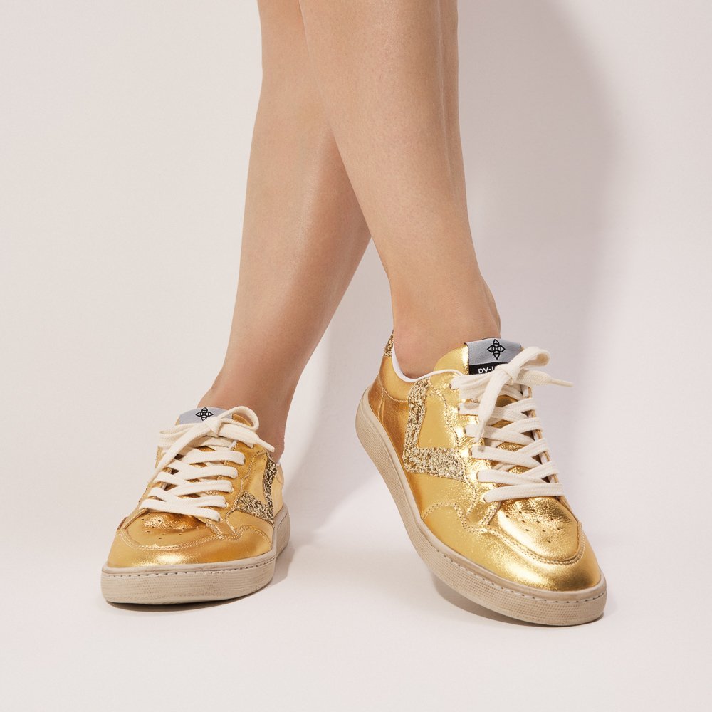 TÊNIS DI VALENTINI BELL COURO Dourado 3