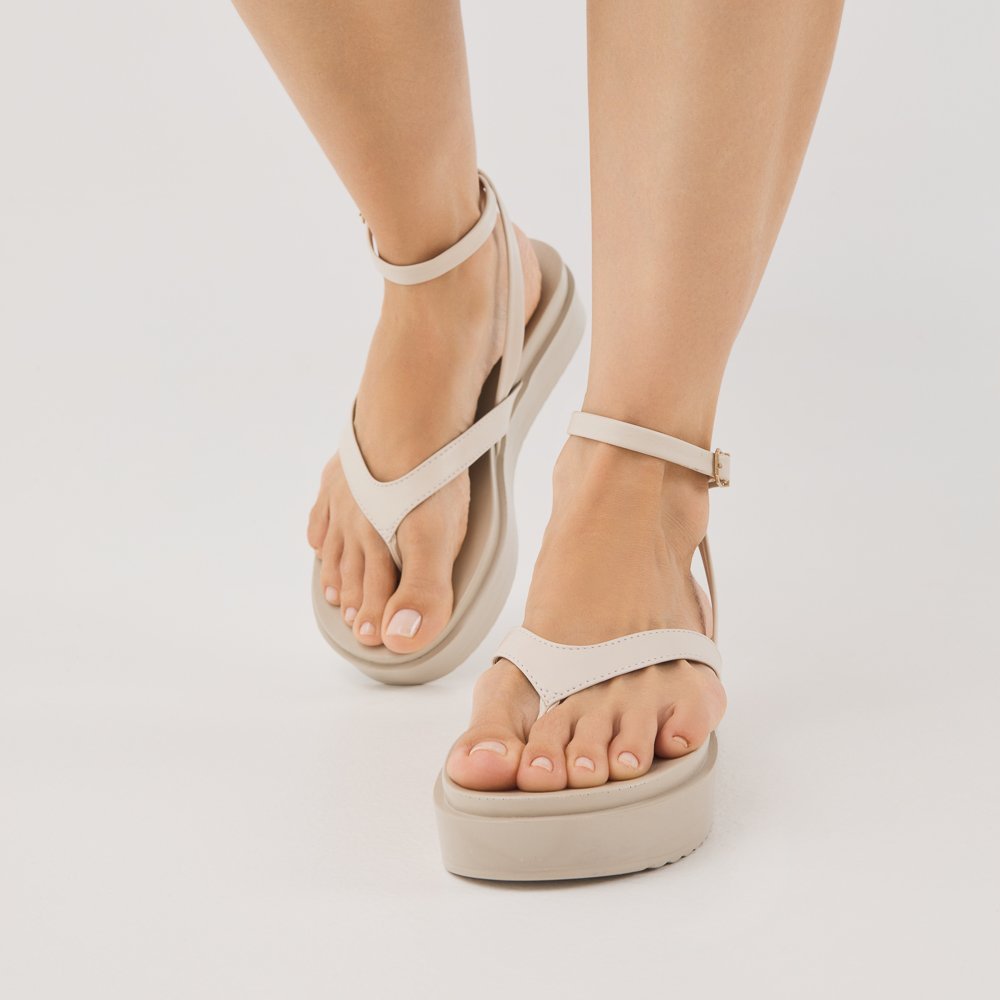 SANDALIA FLAT ARIEL IMPROVISO NAPA Off White 2