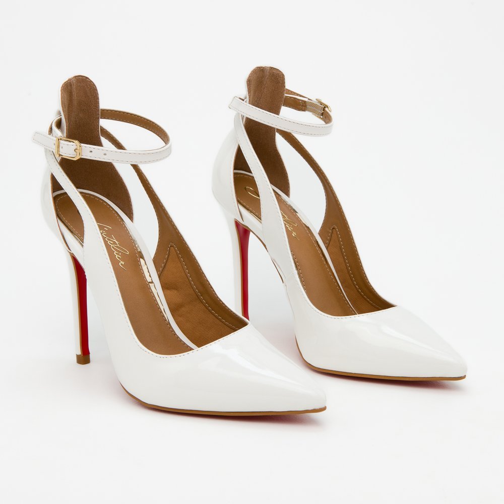 SCARPIN LOLITA DI VALENTINI VERNIZ- SOLA VERMELHA Branco 4