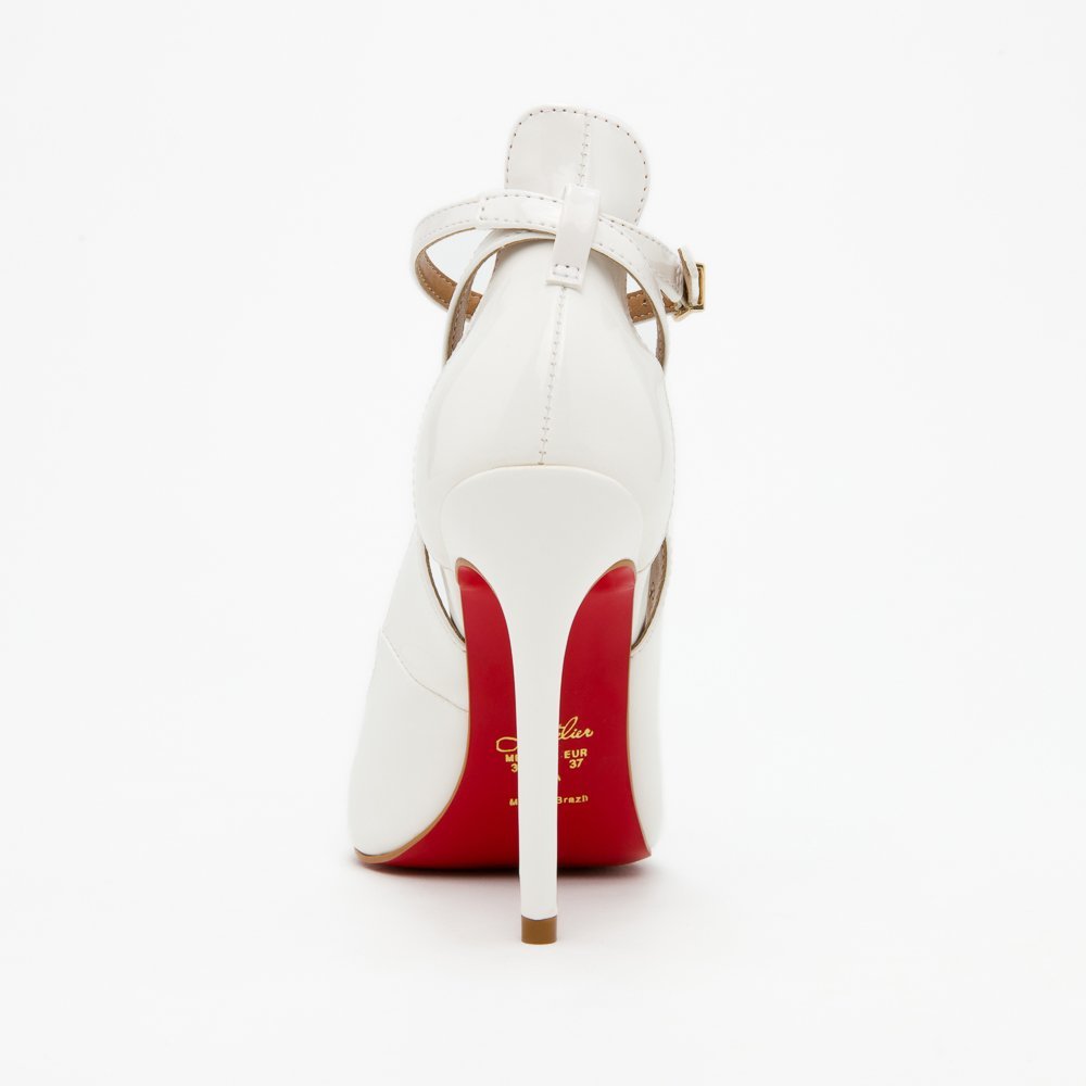 SCARPIN LOLITA DI VALENTINI VERNIZ- SOLA VERMELHA Branco 5